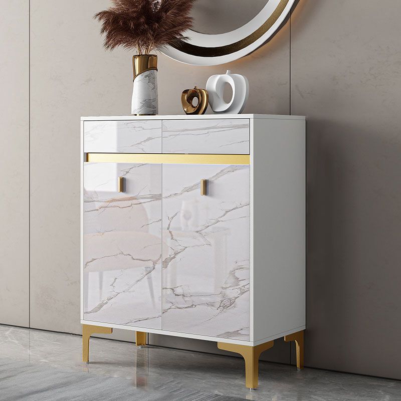 Credenza a buffet in legno di credenza in stile glam con armadi e cassetti