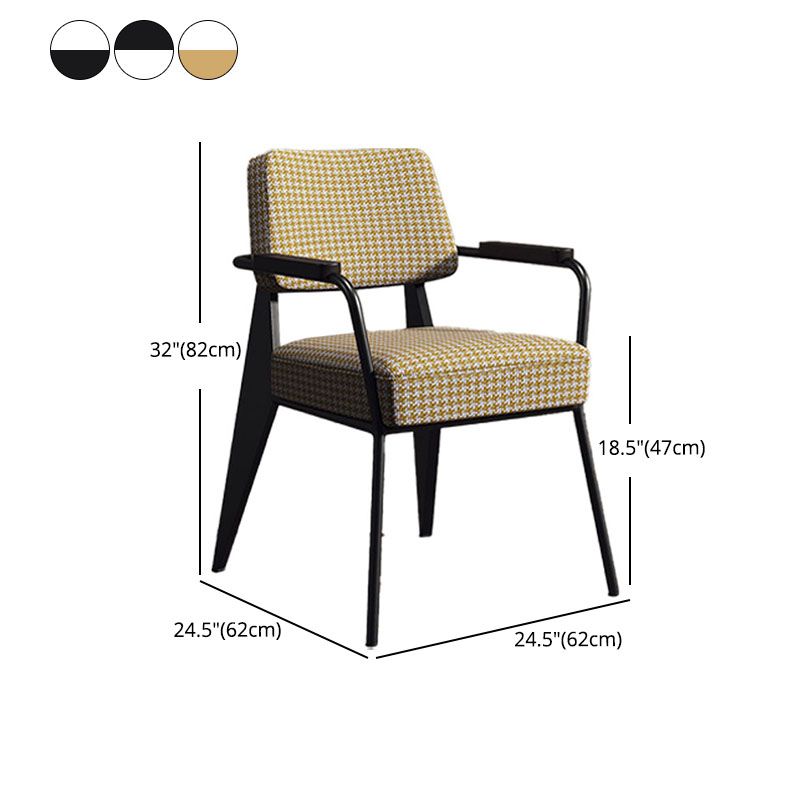 Glam Style Metal Arm Chair Open Back Dining Side Chair with Upholstered (Set of 3) Clearhalo 'Dining Chairs' 'Dining Tables & Seating' 'dining_chair' 'Furniture' 'furniture_dining_chair' 'Kitchen & Dining Furniture' 1200x1200_33e9d1fb-7376-4bcf-96b3-e4cb1e188e6f