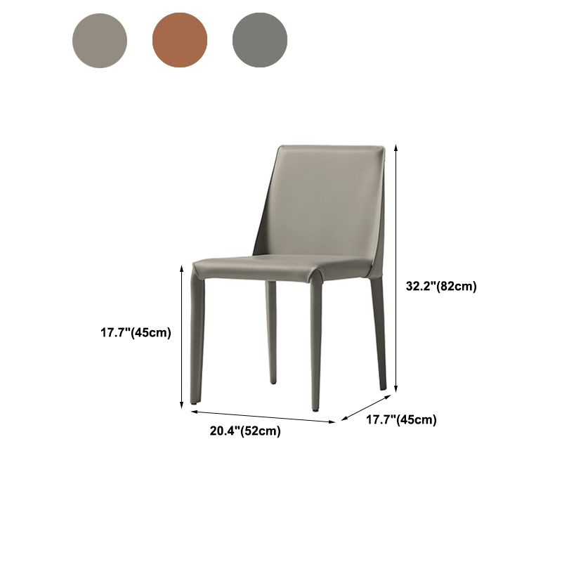 Mid-Century Modern Armless Side Chair Leather Basic Four Leg Side Chair Clearhalo 'Accent Chairs' 'accent_chairs' 'Chairs & Seating' 'furn' 'furn_accent_chairs' 'Furniture' 'Living Room Furniture' 1200x1200_33e9d7f9-724d-481f-8d32-40326a9212a1