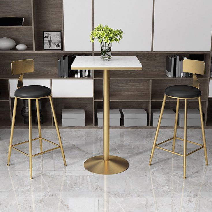 Glam 1/2/3/5 Pieces Artificial Marble Bar Table Set Fixed Table Counter Set Clearhalo 'Bar Furniture' 'furn' 'furn_home_bar_bar_sets' 'Furniture' 'Home Bars & Bar Sets' 'home_bar_bar_sets' 'Kitchen & Dining Furniture' 1200x1200_33e9e5b4-13db-4fdd-b092-b8f970cce01e