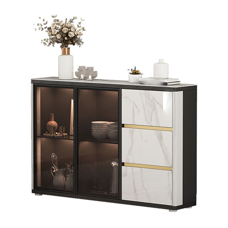 Glass Door Wood Sideboard Modern Credenza with Storage for Living Room Clearhalo 'buffet_sideboard' 'Buffets & Sideboards' 'furn' 'furn_buffet_sideboard' 'Furniture' 'Kitchen & Dining Furniture' 1200x1200_33eb5851-e184-47af-b51e-52d93a41cf24