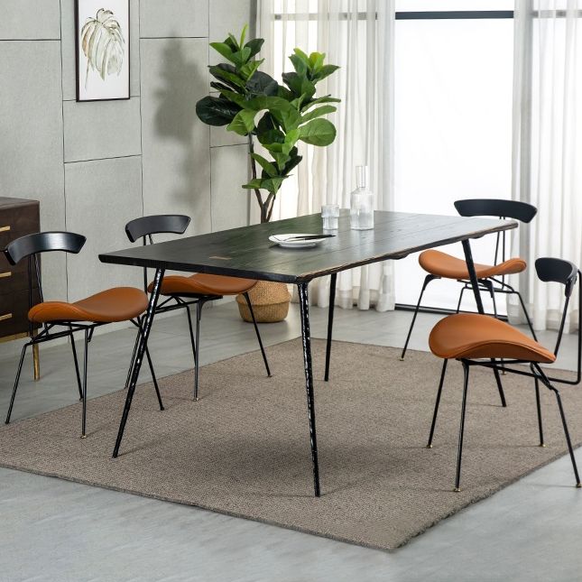 Industrial Dining Table Rectangle Wood Dinner Table for Dining Room Clearhalo 'Dining Tables & Seating' 'Dining Tables' 'dining_table' 'furn' 'furn_dining_table' 'Furniture' 'Kitchen & Dining Furniture' 1200x1200_33eb9074-b2e6-46a5-bf39-4fd3680e1b48