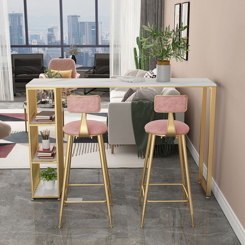 Table de pub rectangle glam pour le salon