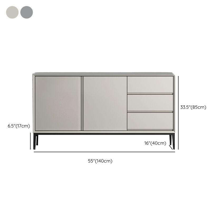 Contemporary Stone Top Sideboard 3 Drawers 2 Doors Sideboard for Living Room Clearhalo 'buffet_sideboard' 'Buffets & Sideboards' 'furn' 'furn_buffet_sideboard' 'Furniture' 'Kitchen & Dining Furniture' 1200x1200_33ec82c8-5495-4d6f-9e12-a1256a29396f