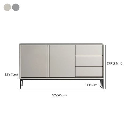 Contemporary Stone Top Sideboard 3 Drawers 2 Doors Sideboard for Living Room Clearhalo 'buffet_sideboard' 'Buffets & Sideboards' 'furn' 'furn_buffet_sideboard' 'Furniture' 'Kitchen & Dining Furniture' 1200x1200_33ec82c8-5495-4d6f-9e12-a1256a29396f