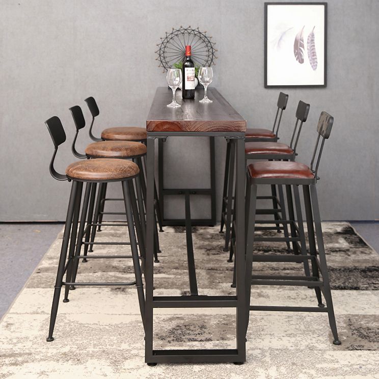 1/4/7 Pieces Industrial Rectangular Pub Table Set Wooden Counter Table with High Stools Clearhalo 'Bar Furniture' 'furn' 'furn_home_bar_bar_sets' 'Furniture' 'Home Bars & Bar Sets' 'home_bar_bar_sets' 'Kitchen & Dining Furniture' 1200x1200_33ee4d13-aa82-4a12-9005-a5ed37cc9ae3
