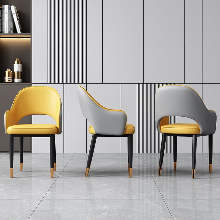 Glam Style Arm Chair Leather Open Back Dining Chair (Set of 2) Clearhalo 'Dining Chairs' 'Dining Tables & Seating' 'dining_chair' 'furn' 'furn_dining_chair' 'Furniture' 'furniture_dining_chair' 'Kitchen & Dining Furniture' 1200x1200_33f044c6-cf19-4040-9e95-305dd1c58797