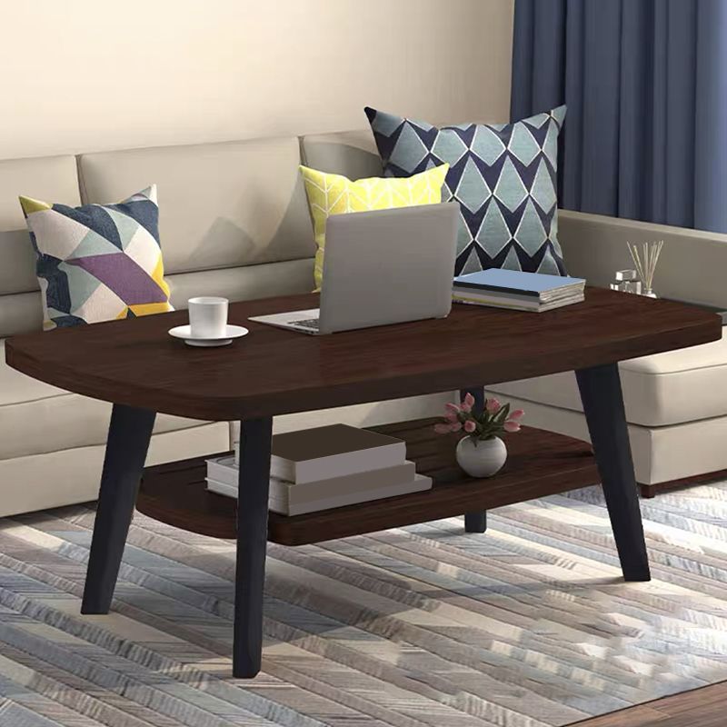 Nordic Style Rectangular 4 Legs Base Solid Wood Table with Storage Rack Coffee Table Clearhalo 'Coffee & Accent Tables' 'Coffee Tables' 'coffee_tables' 'furn' 'furn_coffee_tables' 'Furniture' 'Living Room Furniture' 1200x1200_33f131aa-570f-444c-ae49-fe3a09324e5e