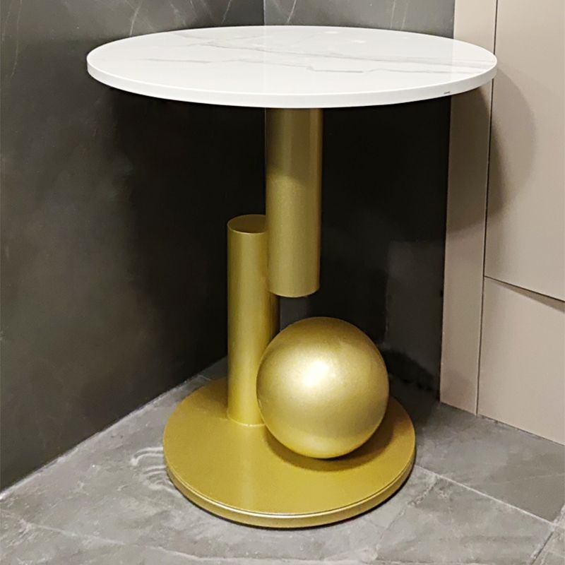 Piedistal Base Design Tavolo da lastra di roccia Top Oro nero/grigio/bianco Tavolino rotondo