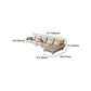 37.4" D 37.4" H Faux Leather Sofa & Chaise Cushions Flared Arm Sofa in Beige