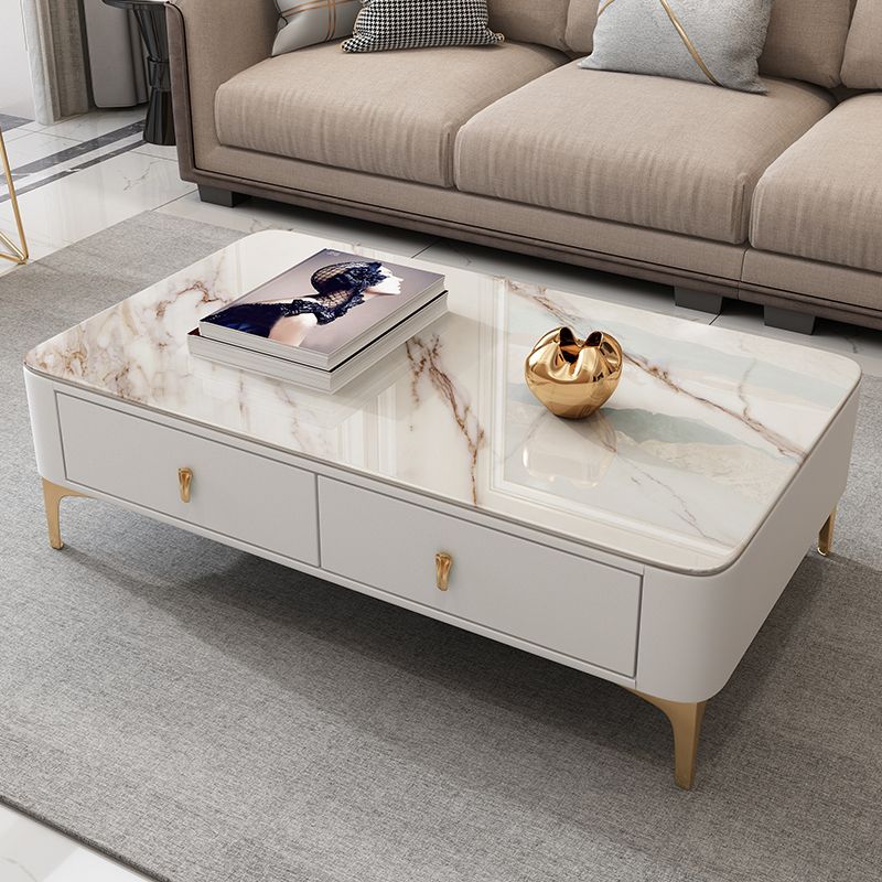 Modern Coffee Table Retangular Slate Cocktail Table with Drawers Clearhalo 'Coffee & Accent Tables' 'Coffee Tables' 'coffee_tables' 'furn' 'furn_coffee_tables' 'Furniture' 'Living Room Furniture' 1200x1200_33f3efd4-f24e-4262-a691-b007f2c3e08d