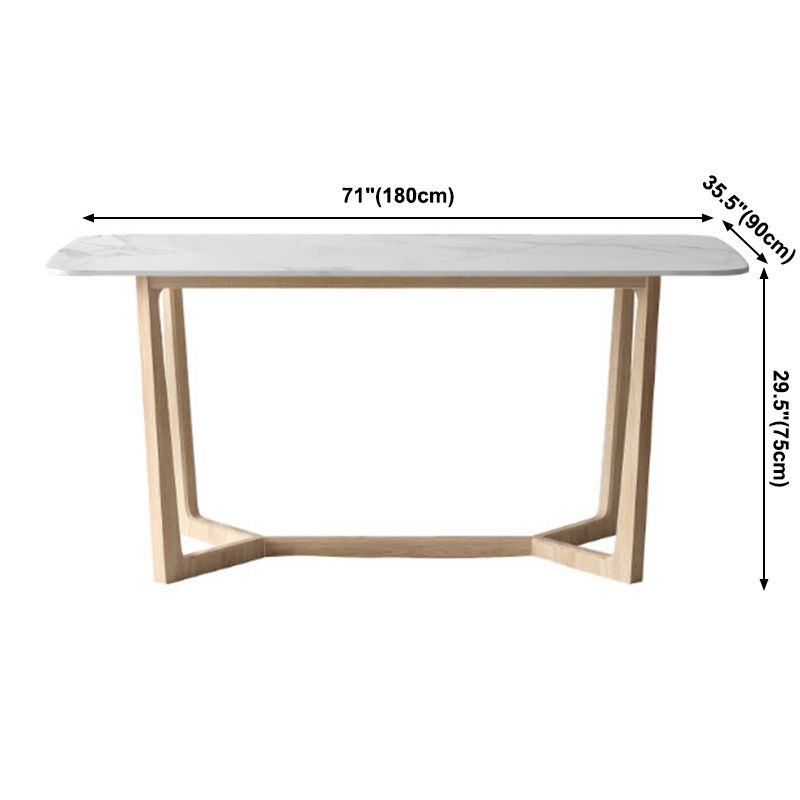 Simplicity Rectangle Dining Room Table Sintered Stone Table with Trestle Base Clearhalo ' dining_table' 'Dining Tables & Seating' 'Dining Tables' 'furn' 'furn_dining_table' 'Furniture' 'furniture_dining_table' 'Kitchen & Dining Furniture' 'kitchen&dining_furn' 'kitchen' 'kitchen_dining_table' 1200x1200_33f66aac-a6b8-4a21-8aac-360ab452cbcc
