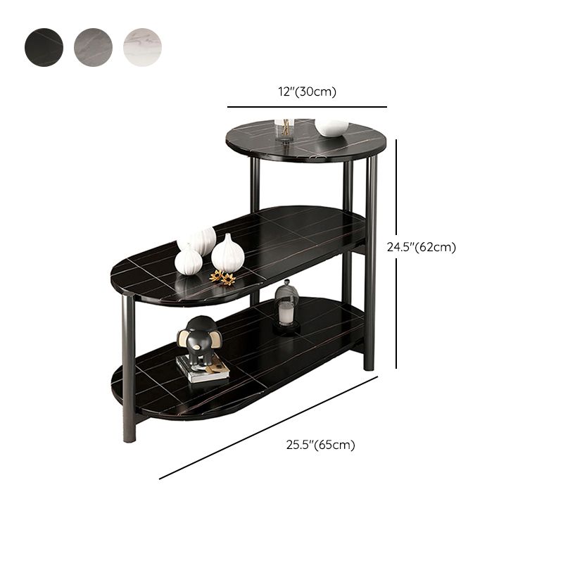 Glam Metal Side Table with Shelves Geometric Stone Top Accent Side Table Clearhalo 'Coffee & Accent Tables' 'End & Side Tables' 'end_side_tables' 'furn' 'furn_end_side_tables' 'Furniture' 'Living Room Furniture' 1200x1200_33f934dc-d5ed-43eb-9d76-f96d0a648e2a