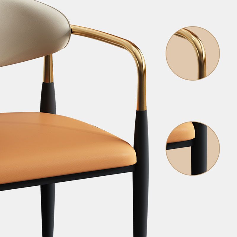 Contemporary Style Chairs Kitchen Arm Side Chair with Metal Legs Clearhalo 'Dining Chairs' 'Dining Tables & Seating' 'dining_chair' 'furn' 'furn_dining_chair' 'Furniture' 'furniture_dining_chair' 'Kitchen & Dining Furniture' 1200x1200_33f9a8f4-666b-4567-a052-8826cd7b64f5