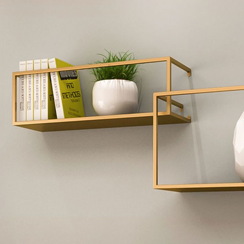 Gold/Black Wall Mounted Bookshelf Iron Modern Closed Back Shelf Clearhalo 'Bookcases' 'furn' 'furn_bookcases' 'Furniture' 'furniture_bookcases' 'kitchen' 'kitchen_bookcases' 'Living Room Furniture' 'Office Furniture' 1200x1200_33fa6624-15ac-4d67-a69e-e494c0759b04