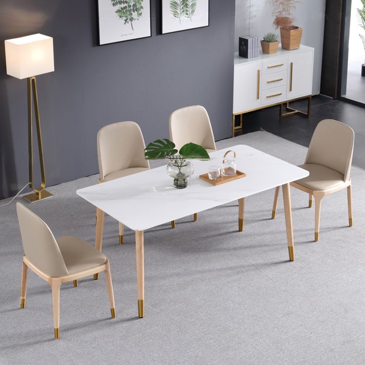 Sintered Stone Modern Rectangle Dining Table White Stone Top Table with Wooden 4 Legs Clearhalo ' dining_table' 'Dining Tables & Seating' 'Dining Tables' 'furn' 'furn_dining_table' 'Furniture' 'furniture_dining_table' 'Kitchen & Dining Furniture' 'kitchen&dining_furn' 'kitchen' 'kitchen_dining_table' 1200x1200_33fafbe0-259a-4c73-8a95-ef5bc164caa4