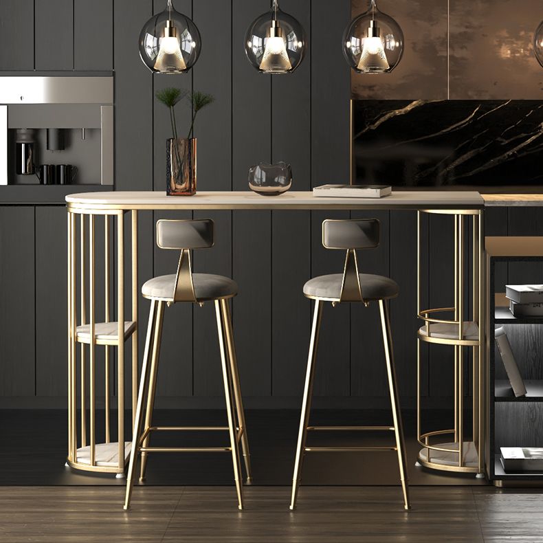 Modern Stone Storage Pub Height Dining Table Double Pedestal Indoor Bar Table, Only Table Clearhalo 'Bar Furniture' 'Bar Tables' 'bar_tables' 'furn' 'furn_bar_tables' 'Furniture' 'furniture_bar_tables' 'Kitchen & Dining Furniture' 'kitchen&dining_furn' 'kitchen' 1200x1200_33fb7ca4-b79e-489c-b5be-316be9ddc7dc