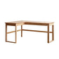 OAK L-Shape Home Writing Desk Drawer Cable Management Computer Ordink