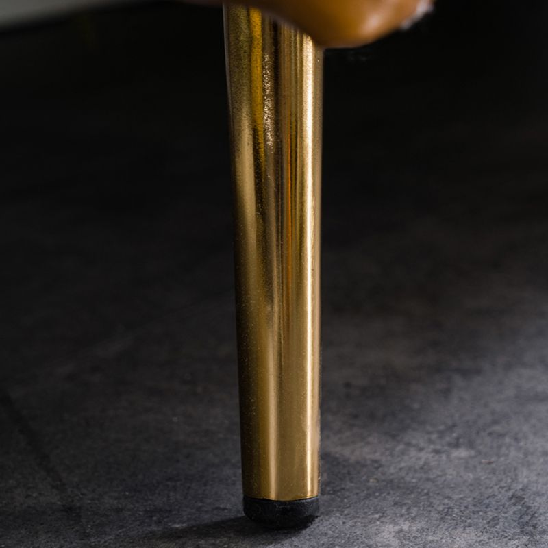 Sofá glamorosa con 2 almohadas Sala de estar de cuero de brazo cuadrado