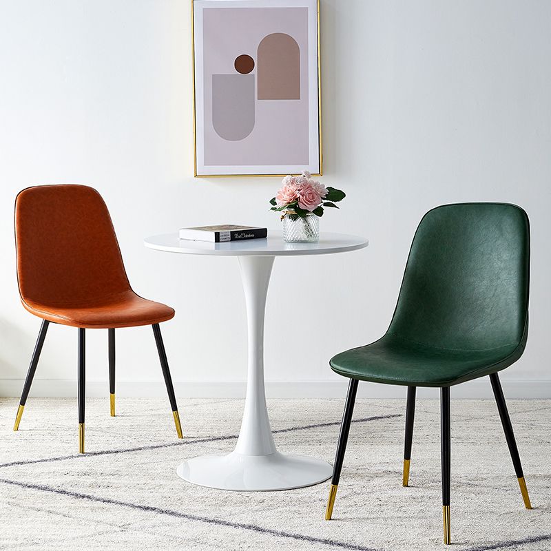 Glam Style Leather Dining Chairs for Kitchen Solid Back Armless Chairs Clearhalo ' kitchen&dining_furn' 'Dining Chairs' 'Dining Tables & Seating' 'dining_chair' 'furn' 'furn_dining_chair' 'Furniture' 'furniture_dining_chair' 'Kitchen & Dining Furniture' 'kitchen' 1200x1200_33fd582d-8bdc-4f34-96c9-cefdcba194ad