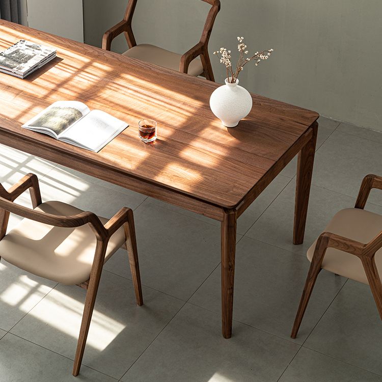 Modern Rectangle Dinner Table Brown Solid Wood Tabletop for Living Room Clearhalo 'Dining Tables & Seating' 'Dining Tables' 'dining_table' 'furn' 'furn_dining_table' 'Furniture' 'Kitchen & Dining Furniture' 1200x1200_33fe9e2b-affb-4bfc-a5ff-874b490dfb58