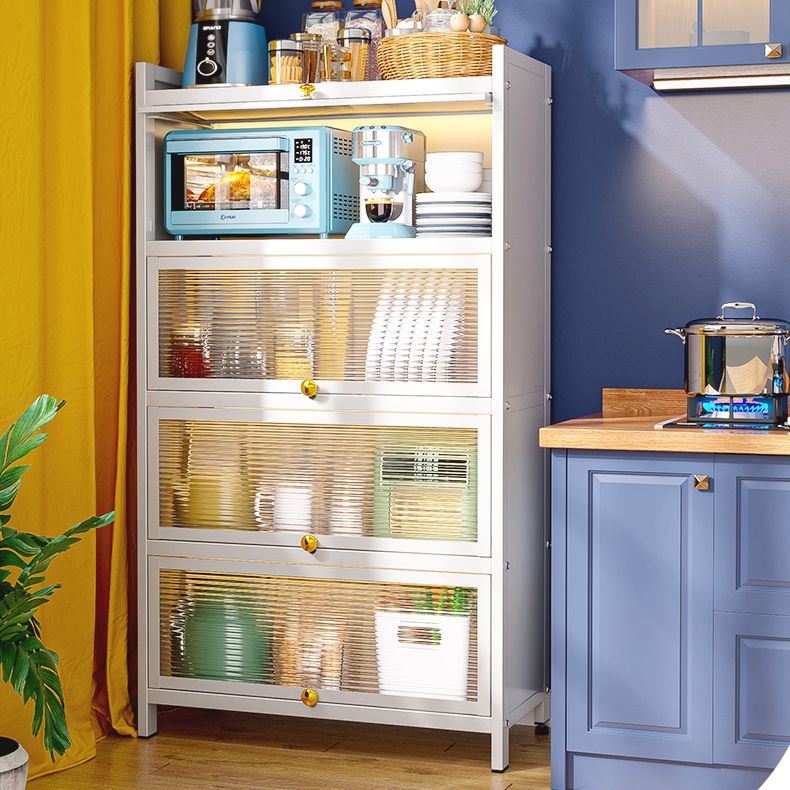 White Metal Buffet Server Modern Dining Server for Dining Room Clearhalo 'buffet_sideboard' 'Buffets & Sideboards' 'furn' 'furn_buffet_sideboard' 'Furniture' 'Kitchen & Dining Furniture' 1200x1200_340189a6-9a02-4e5a-a93b-6980acac33f4