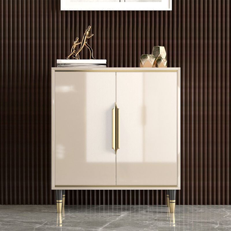 Scheda laterale in stile glam legno/pietra superiore con porta per uso domestico