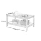 Nordic Rectangular Coffee Table Shelf Included Wood Cocktail Table -19.7"