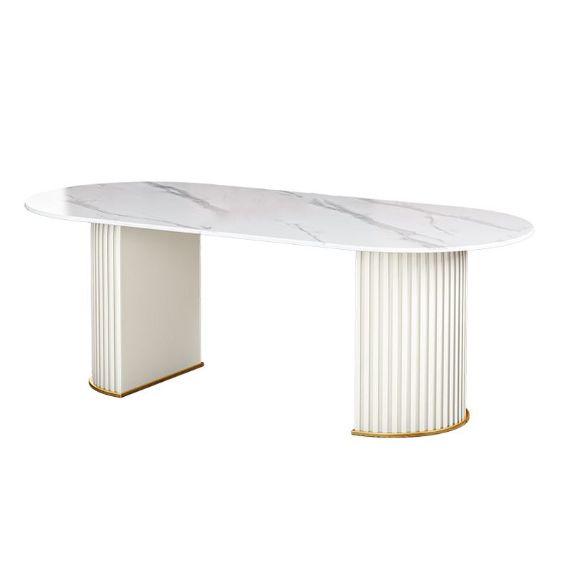 Stone Top Dining Table Contemporary Oval Dining Table with Sled Base Clearhalo 'Dining Tables & Seating' 'Dining Tables' 'dining_table' 'Furniture' 'furniture_dining_table' 'Kitchen & Dining Furniture' 'kitchen' 'kitchen_dining_table' 1200x1200_3405e0ef-9190-4ce1-9cbf-c3273bf463f0