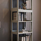 Modern Wooden Bookcase Etagere Open Back Bookshelf with Rectangular Shelves