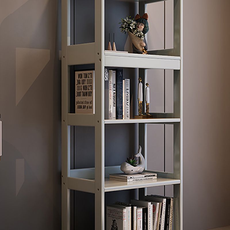 Modern Wooden Bookcase Etagere Open Back Bookshelf with Rectangular Shelves