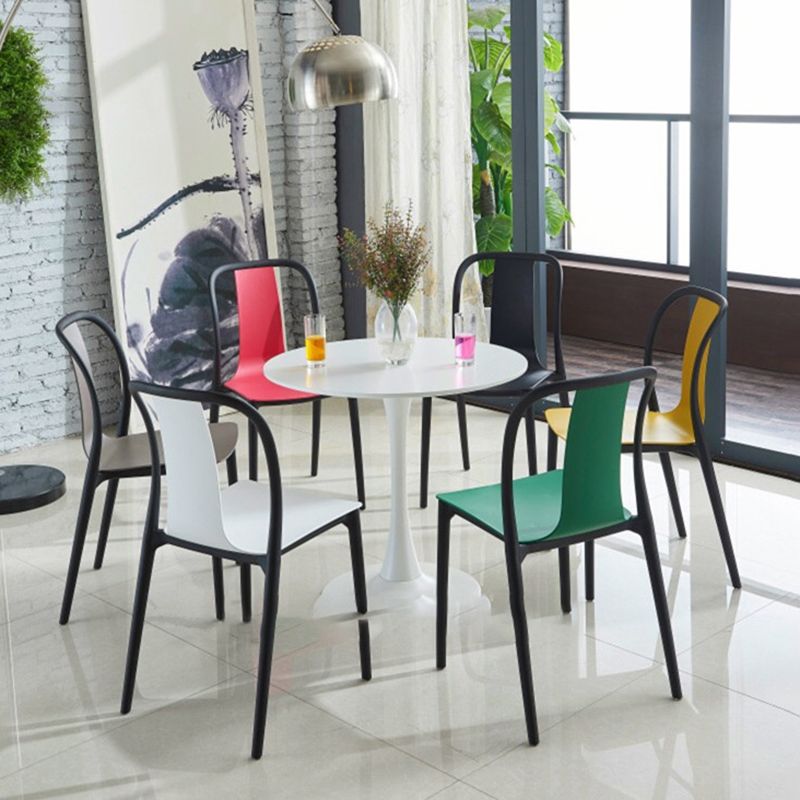 Modern Style Stackable Plastic Chair Slat Back Stacking Side Chair (Set of 2/4) Clearhalo 'Dining Chairs' 'Dining Tables & Seating' 'dining_chair' 'Furniture' 'furniture_dining_chair' 'Kitchen & Dining Furniture' 1200x1200_34068c6a-d3b6-4888-9800-8534d90a4eca