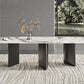 Rectangle Dining Table Sintered Stone Top Modern White Table with Black Legs Clearhalo 'Dining Tables & Seating' 'Dining Tables' 'dining_table' 'furn' 'furn_dining_table' 'Furniture' 'Kitchen & Dining Furniture' 1200x1200_3407ef80-eafb-4cff-b5fc-09d19adcef86