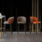 Glamstil Barhocker Leder -Rückenlehne Hocker für Esszimmer mit Metallbeinen
