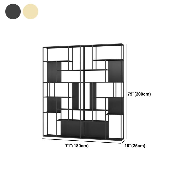 Modern Iron Geometric Shelf Living Room 78.74" Height Bookshelf Clearhalo 'Bookcases' 'furn' 'furn_bookcases' 'Furniture' 'Office Furniture' 1200x1200_34090629-00a5-47c0-93e7-99f04691877d