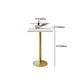 Faux Marble Bar Wine Table Glam Pedestal Pub Table with Metal Base
