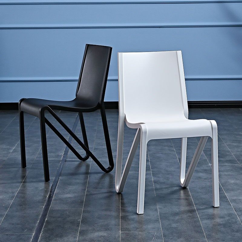 Plastic Scandinavian Kitchen Dining Room Side Chair Solid Back Chair Clearhalo ' kitchen&dining_furn' 'Dining Chairs' 'Dining Tables & Seating' 'dining_chair' 'furn' 'furn_dining_chair' 'Furniture' 'furniture_dining_chair' 'Kitchen & Dining Furniture' 'kitchen' 1200x1200_34097583-2156-4531-b419-ac16088e33aa