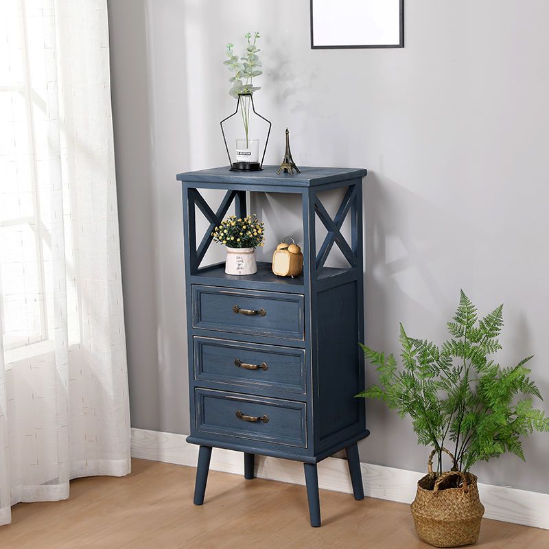 Cofre de acento de madera contemporáneo con cajones y estante de 12.59 "de ancho