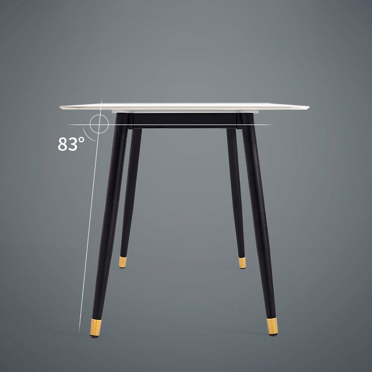 Matte Finish Stone Dinette Table Contemporary Rectangle Dining Table Clearhalo 'Dining Tables & Seating' 'Dining Tables' 'dining_table' 'furn' 'furn_dining_table' 'Furniture' 'Kitchen & Dining Furniture' 1200x1200_340aea86-e725-4797-8356-0695199e5b18