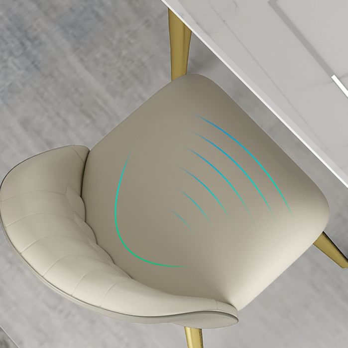 Glam 1/5/6/7 Pieces Dinette Set with White Sintered Stone Top Rectangle Dining Table Set Clearhalo 'Dining Room Sets' 'Dining Tables & Seating' 'dining_room_set' 'furn' 'furn_dining_room_set' 'Furniture' 'furniture_dining_room_set' 'Kitchen & Dining Furniture' 1200x1200_340bda2e-94e4-483c-969f-12085cea964b