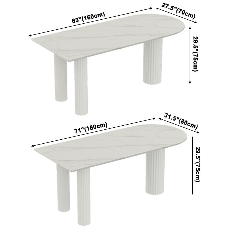 Free Form White Dining Table Sintered Stone Table Modern Style with 3 Legs Clearhalo ' dining_table' 'Dining Tables & Seating' 'Dining Tables' 'Furniture' 'furniture_dining_table' 'Kitchen & Dining Furniture' 'kitchen&dining_furn' 'kitchen' 'kitchen_dining_table' 1200x1200_340dd68a-e12e-4f7c-8e5f-783eb2295276