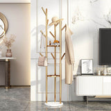 Marmeren basisinvoer zaal boom moderne metalen kaprek met 2 planken