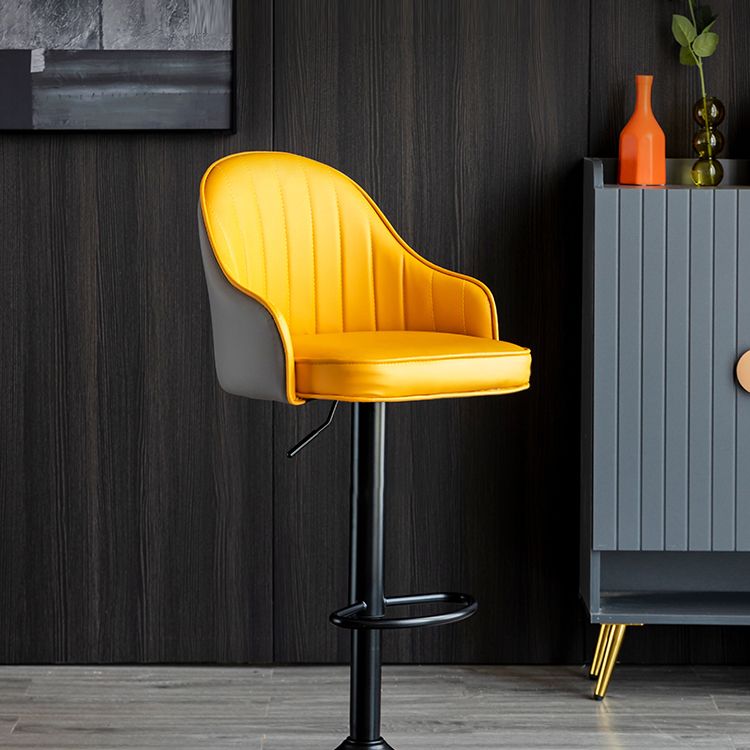 Metal Contemporary Kitchen Dining Room Arm Stool Adjustable Height Barstool Clearhalo 'Bar Furniture' 'Bar Stools' 'bar_stools' 'Furniture' 'furniture_bar_stools' 'Kitchen & Dining Furniture' 1200x1200_340ed8e0-d1e5-4f08-965f-fceca4ded0d5