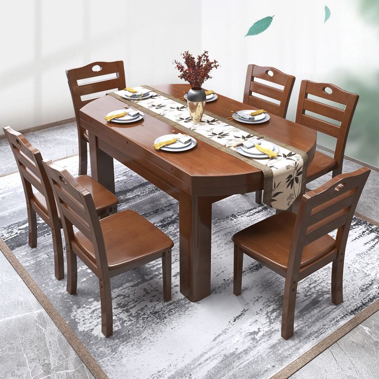 Minimalist Solid Wood Round Table Standard Extendable Dining Table with 4 Legs Base Clearhalo ' dining_table' 'Dining Tables & Seating' 'Dining Tables' 'furn' 'furn_dining_table' 'Furniture' 'furniture_dining_table' 'Kitchen & Dining Furniture' 'kitchen&dining_furn' 'kitchen' 'kitchen_dining_table' 1200x1200_341120e8-1ba5-467a-a5d0-587c77549751