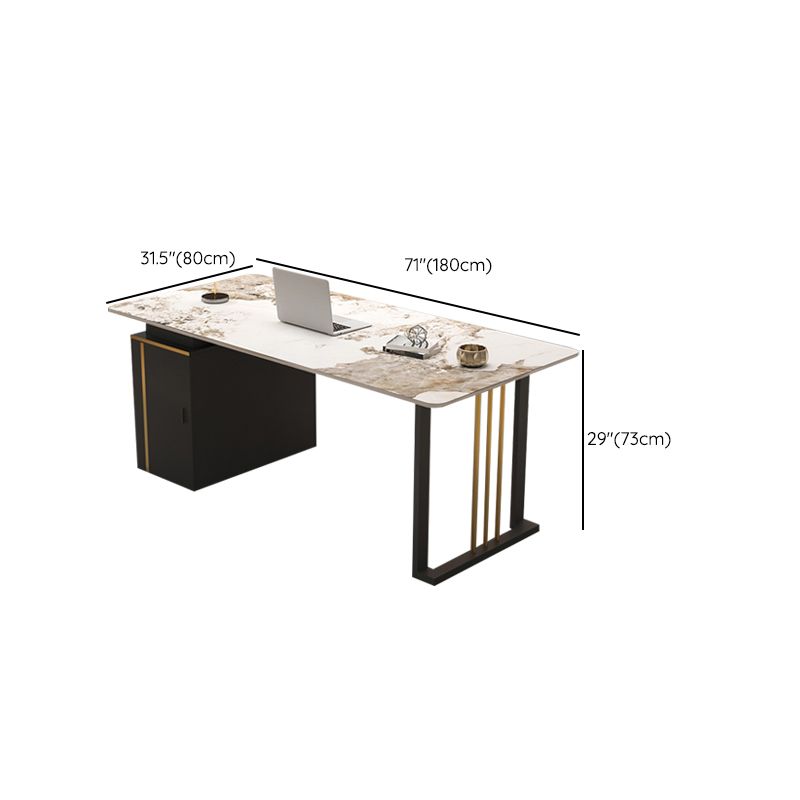 Modern Style Steel Base Office Desk Rectangular Home Writing Desk Clearhalo 'furn' 'furn_office_desk' 'Furniture' 'Office Desks' 'Office Furniture' 'office_desk' 1200x1200_341169cb-a489-4b9e-a602-18664d54c579