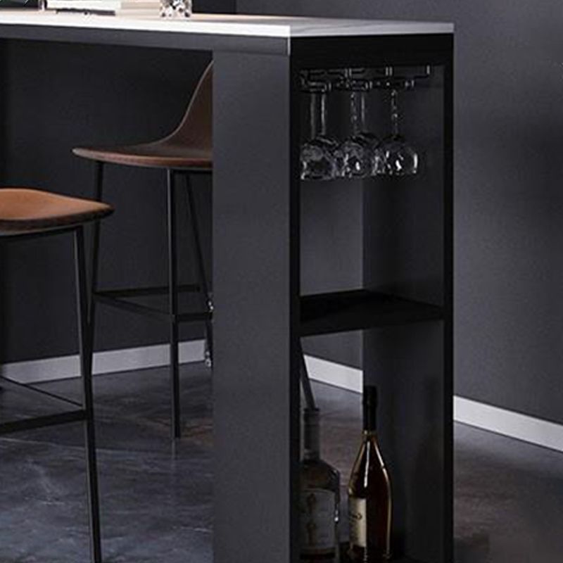 Tavolo da bar in stile industriale rettangolo di bistro bar di bistrot con scaffale