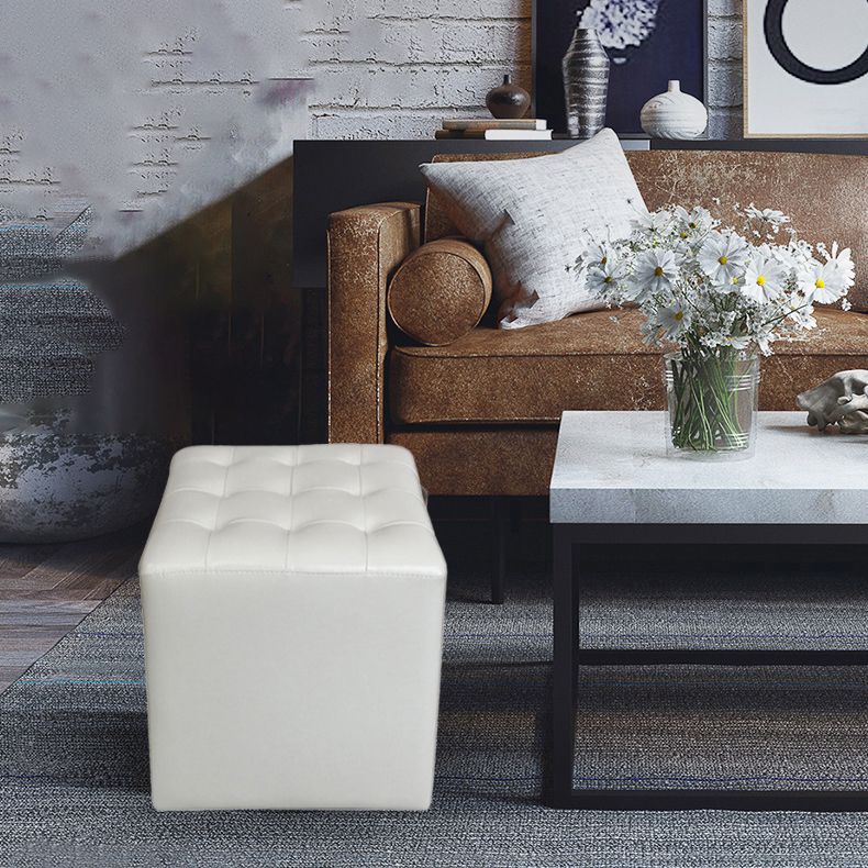 Moderno ottomano ottomano resistente all'acqua resistente alla vera pelle trapuntata pouf pouf pouf