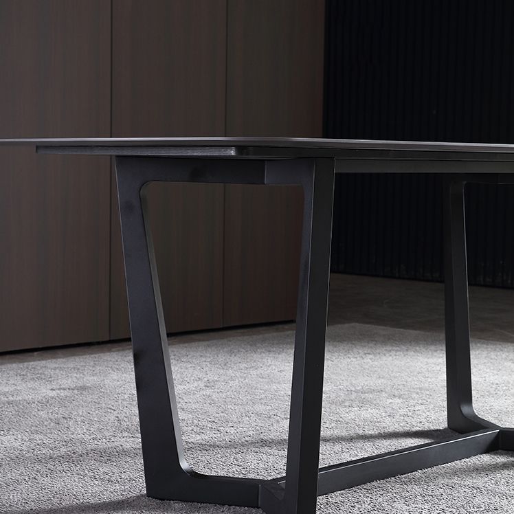 Industrial Rectangle Furniture Trestle Base Dining Site Table for Dining Room Clearhalo 'Dining Tables & Seating' 'Dining Tables' 'dining_table' 'furn' 'furn_dining_table' 'Furniture' 'furniture_dining_table' 'Kitchen & Dining Furniture' 'kitchen' 'kitchen_dining_table' 1200x1200_341497f0-ba96-4fc9-bac1-a0391e3228c1