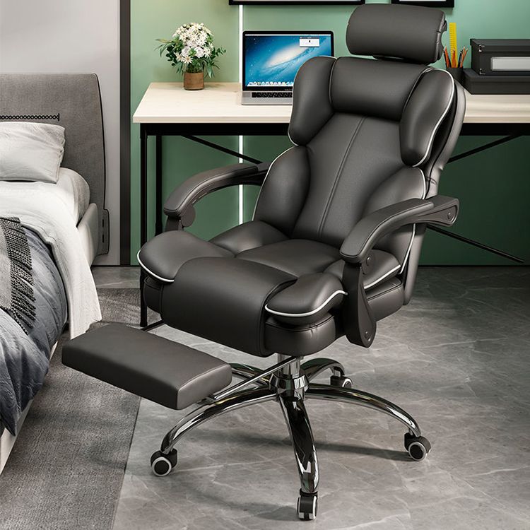 Contemporary High Back Chair Height-adjustable Chair with Wheels Clearhalo 'furn' 'furn_office_chair' 'Furniture' 'Office Chairs' 'Office Furniture' 'office_chair' 1200x1200_341658f2-36b2-454e-bad1-7459c7ba6aa3