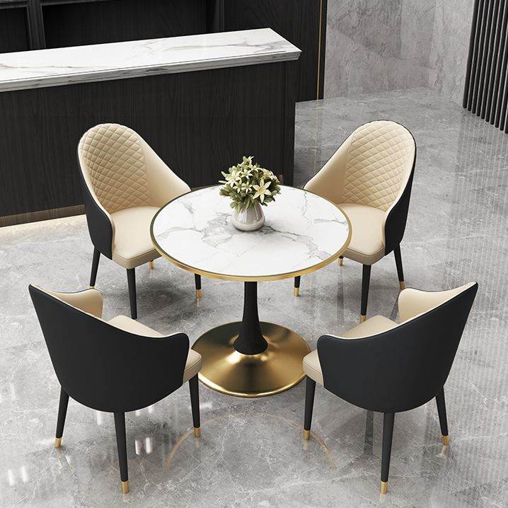 31.5'' Traditional Luxury Dining Table Round Table with Metal Tulip Base Clearhalo ' dining_table' 'Dining Tables & Seating' 'Dining Tables' 'furn' 'furn_dining_table' 'Furniture' 'furniture_dining_table' 'Kitchen & Dining Furniture' 'kitchen&dining_furn' 'kitchen' 'kitchen_dining_table' 1200x1200_34167c3a-93ae-4a66-a9b0-904134ddd329